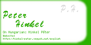 peter hinkel business card